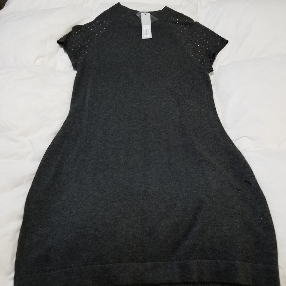NWT Grey Sweater Dress with Shoulder Detail